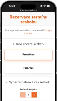 Rezervační systém tandemového seskoku