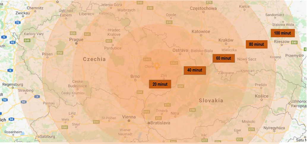 Letecká mapa.